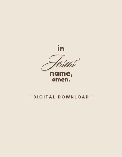 In Jesus' Name, Amen: Digital Download